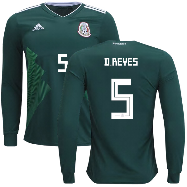 Mexico #5 D.Reyes Home Long Sleeves Kid Soccer Country Jersey